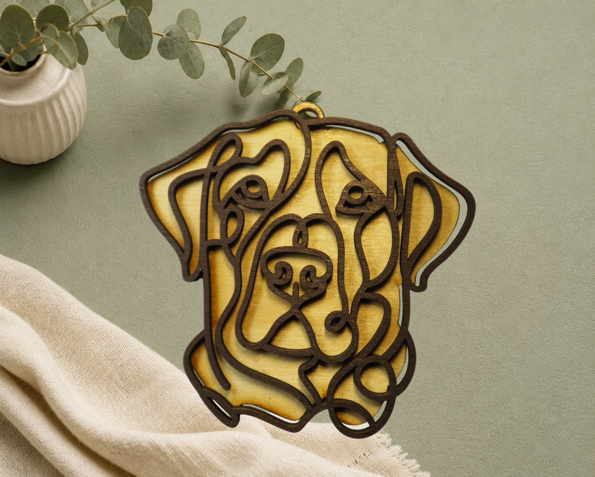 Labrador Retriever Layered Wood Keepsake | Dog Ornament, Car Charm & Dog Lover Gift