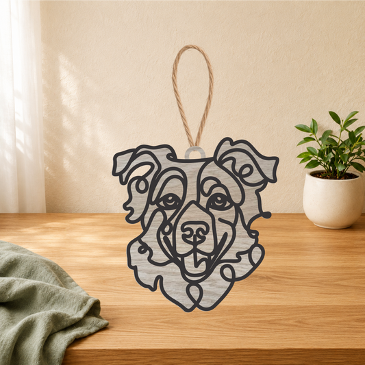 Australian Shepherd Wood Ornament, Keychain & Car Charm