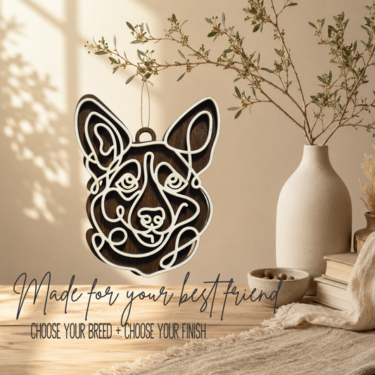 Pembroke Welsh "Corgi" Gifts | Wood Ornament, Bag Tags & Car Charm