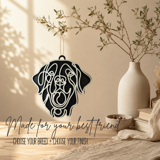 Golden Retriever Layered Wood Keepsake | Dog Ornament, Car Charm & Dog Lover Gift