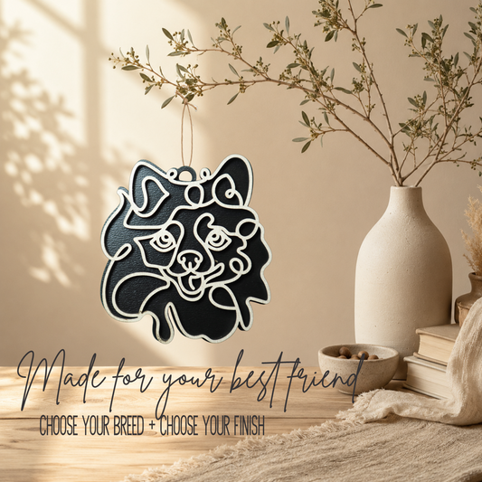 Pomeranian Layered Wood Keepsake | Dog Ornament, Car Charm & Dog Lover Gift