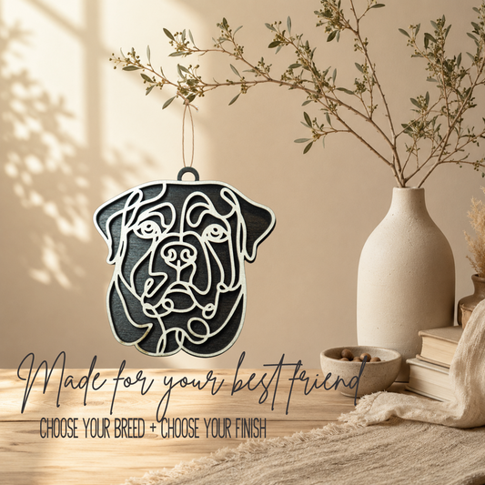 Rottweiler Layered Wood Keepsake | Dog Ornament, Car Charm & Dog Lover Gift