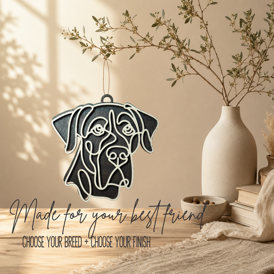 Great Dane Layered Wood Keepsake | Dog Ornament, Car Charm & Dog Lover Gift