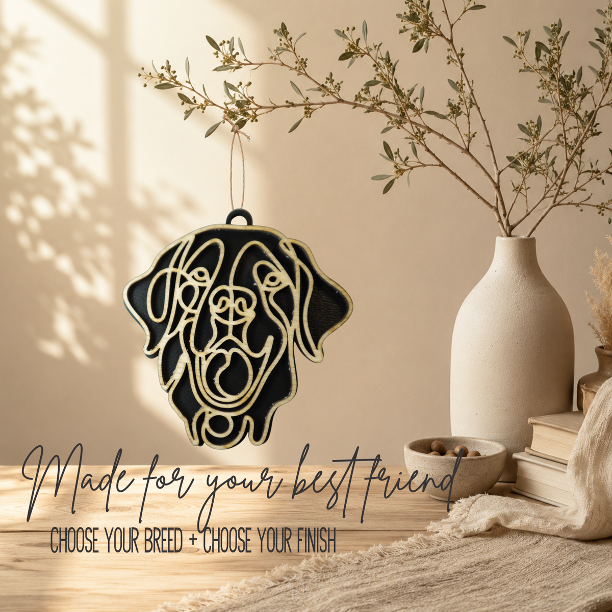 Labrador Retriever Layered Wood Keepsake | Dog Ornament, Car Charm & Dog Lover Gift