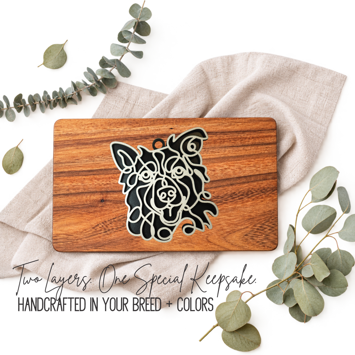Border Collie Gifts | Wood Ornament, Bag Tag & Car Charm