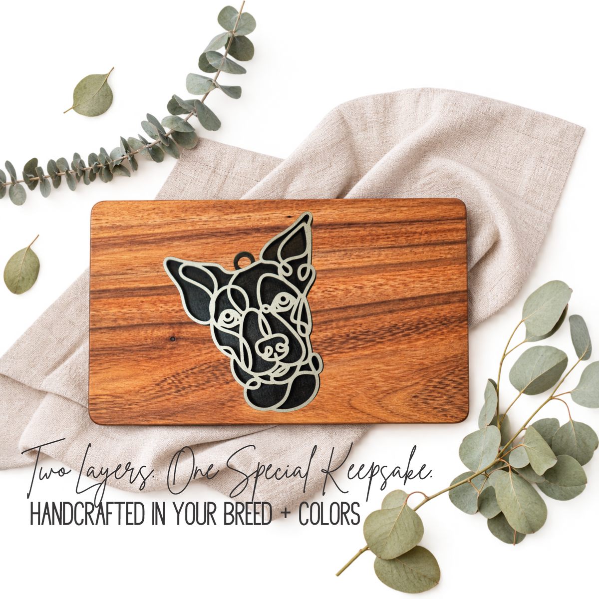 Doberman Pinscher Layered Wood Keepsake | Dog Ornament, Car Charm & Dog Lover Gift