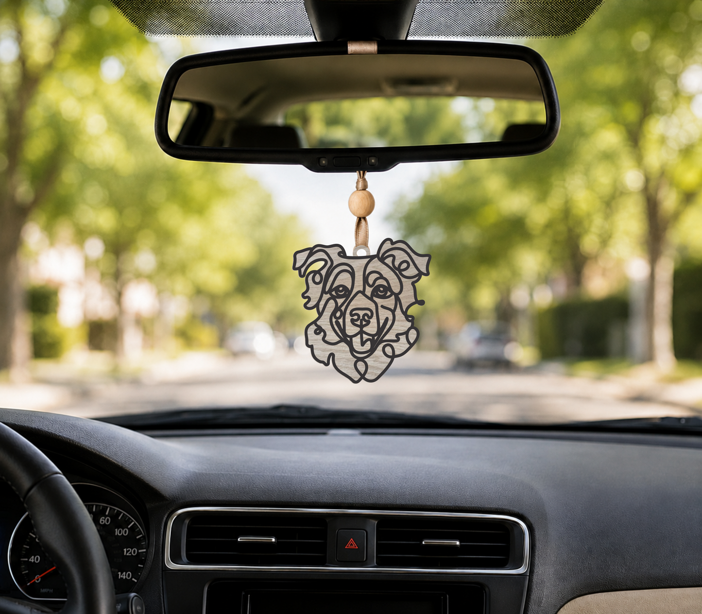 Australian Shepherd Wood Ornament, Bag Tags & Car Charm