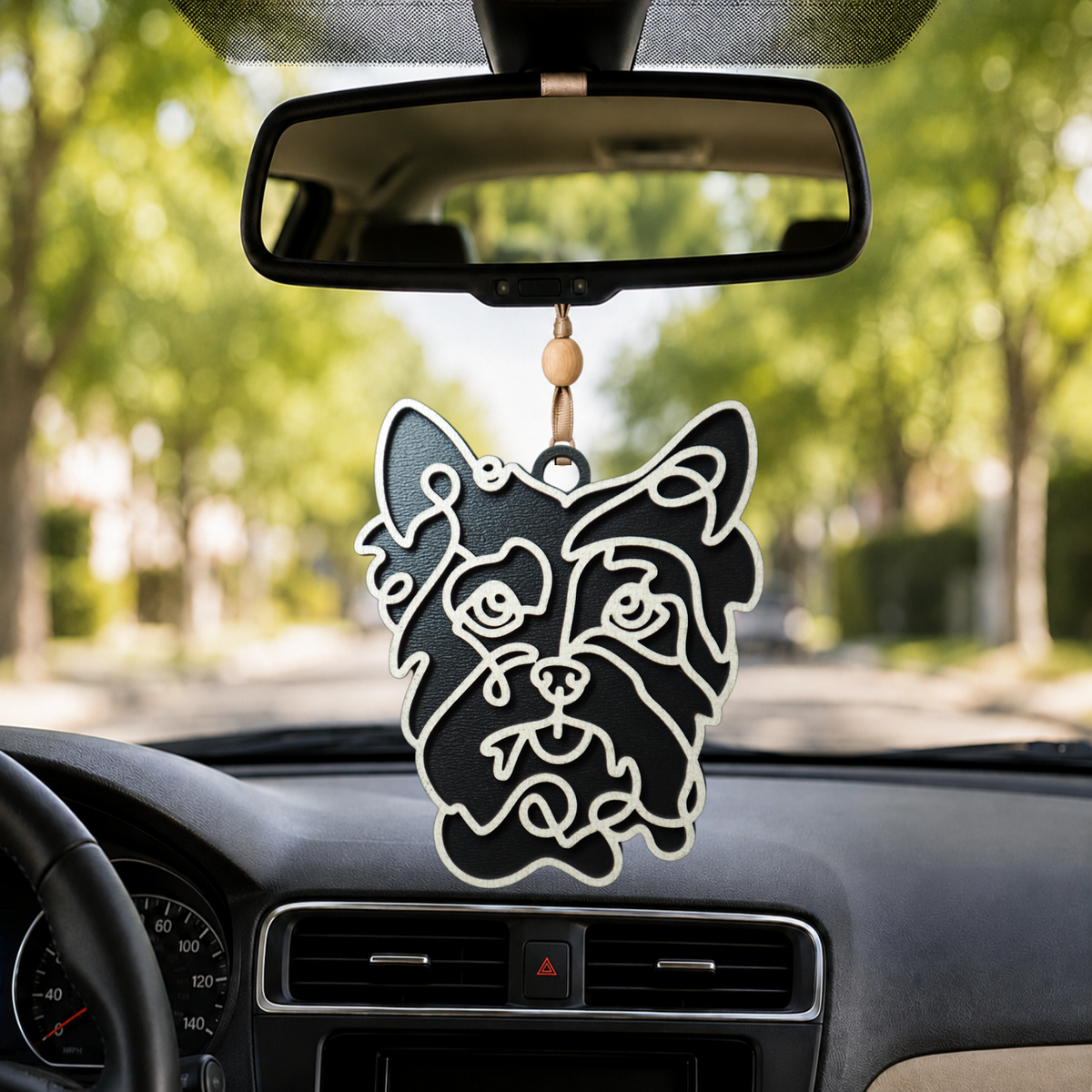 Yorkshire Terrier Yorkie Layered Wood Keepsake | Dog Ornament, Car Charm & Dog Lover Gift