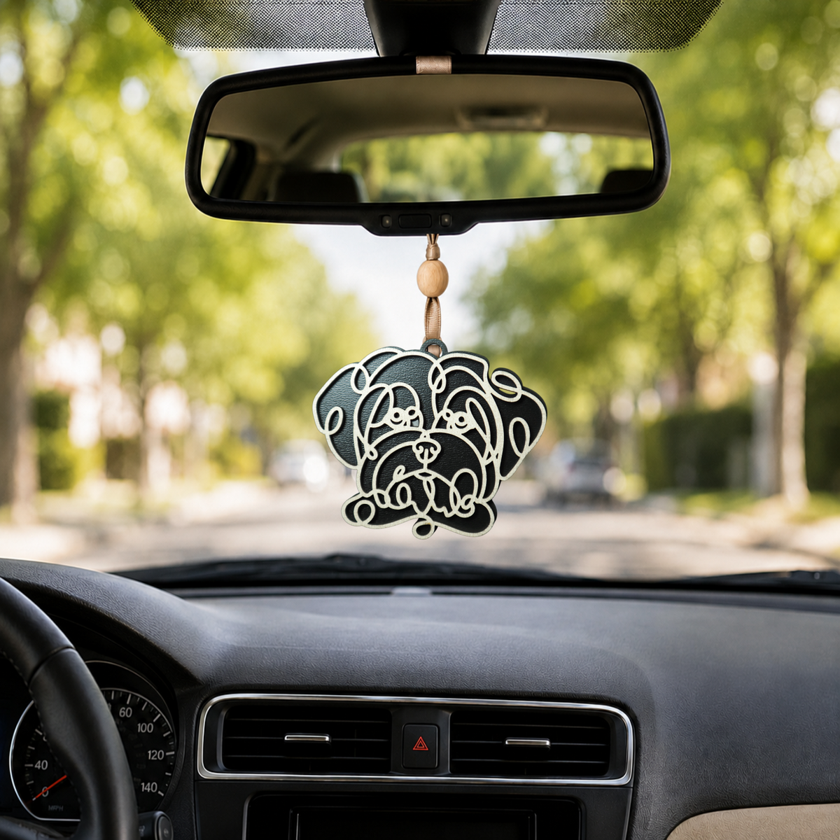 Maltese Layered Wood Keepsake | Dog Ornament, Car Charm & Dog Lover Gift