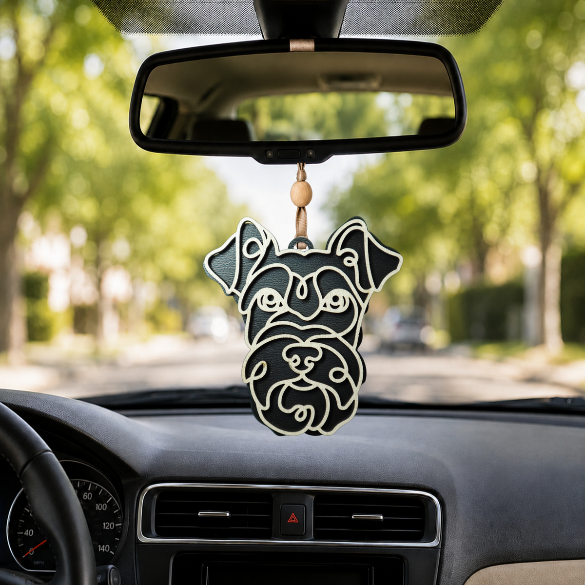 Schnauzer Layered Wood Keepsake | Dog Ornament, Car Charm & Dog Lover Gift