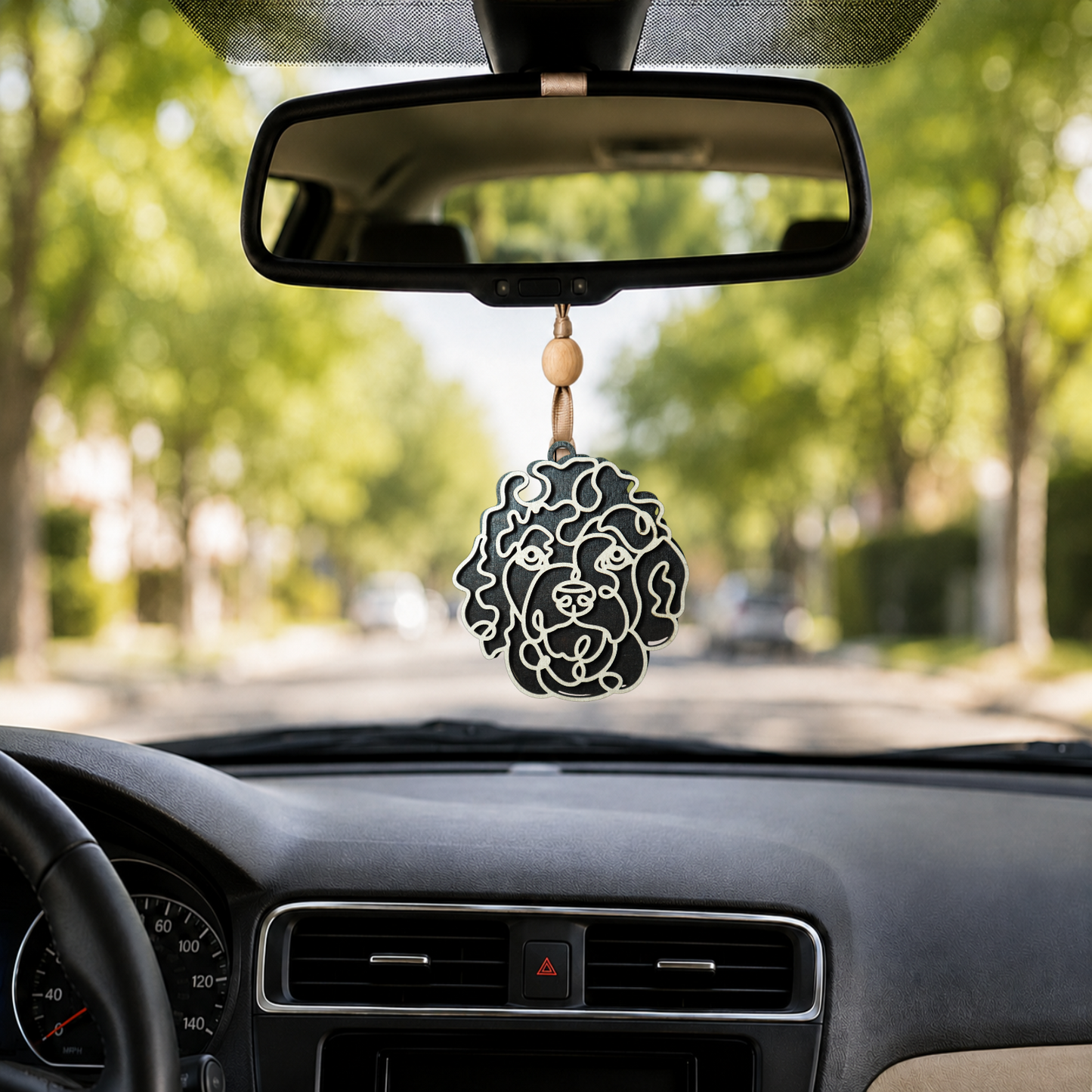 Goldendoodle Layered Wood Keepsake | Dog Ornament, Car Charm & Dog Lover Gift