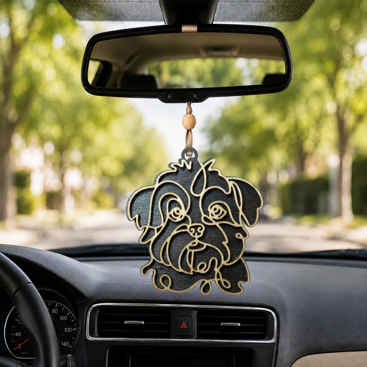 Shih Tzu Layered Wood Keepsake | Dog Ornament, Car Charm & Dog Lover Gift