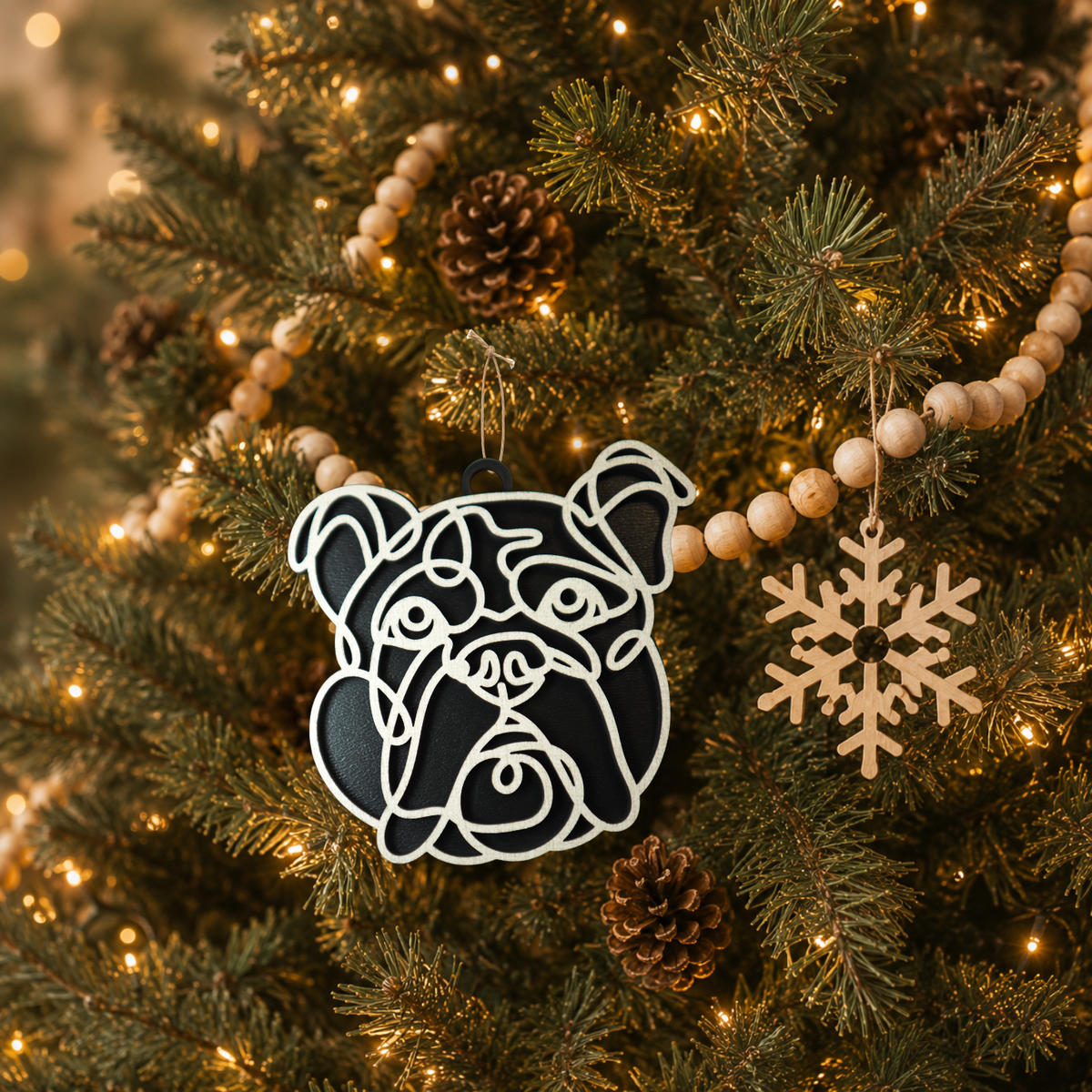 French Bulldog Layered Wood Keepsake | Dog Ornament, Car Charm & Dog Lover Gift
