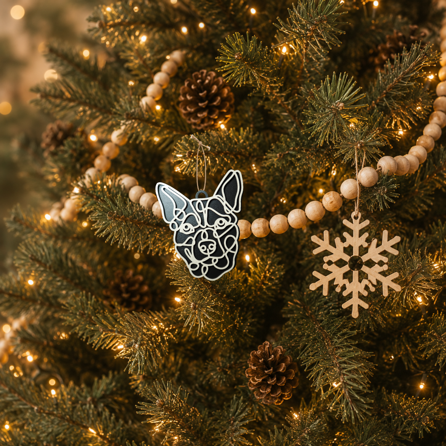 Australian Cattle Dog Layered Wood Keepsake | Blue Heeler Ornament, Bag Tag, Car Charm & Personalized Dog Gift