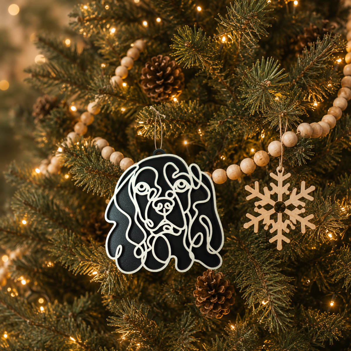 Cocker Spaniel Layered Wood Keepsake | Dog Ornament, Car Charm & Dog Lover Gift