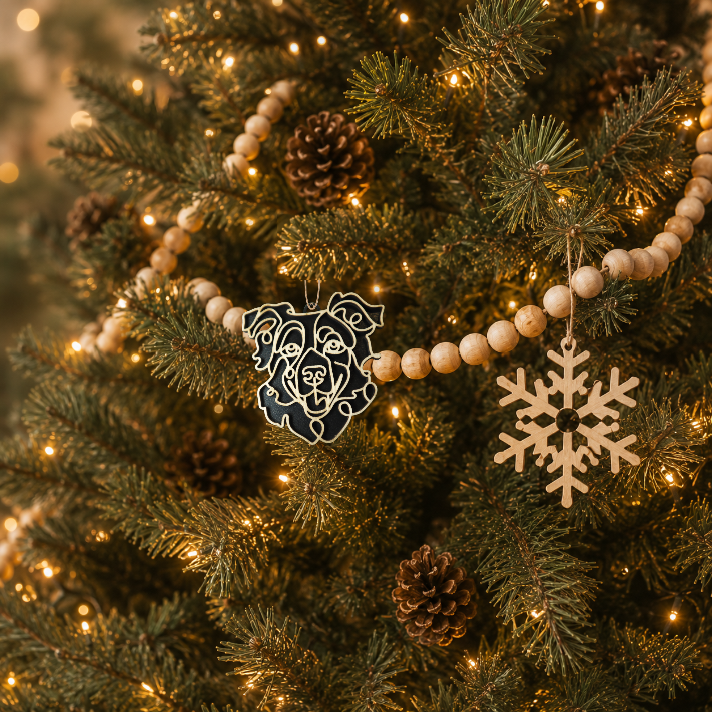 Australian Shepherd Wood Ornament, Bag Tags & Car Charm