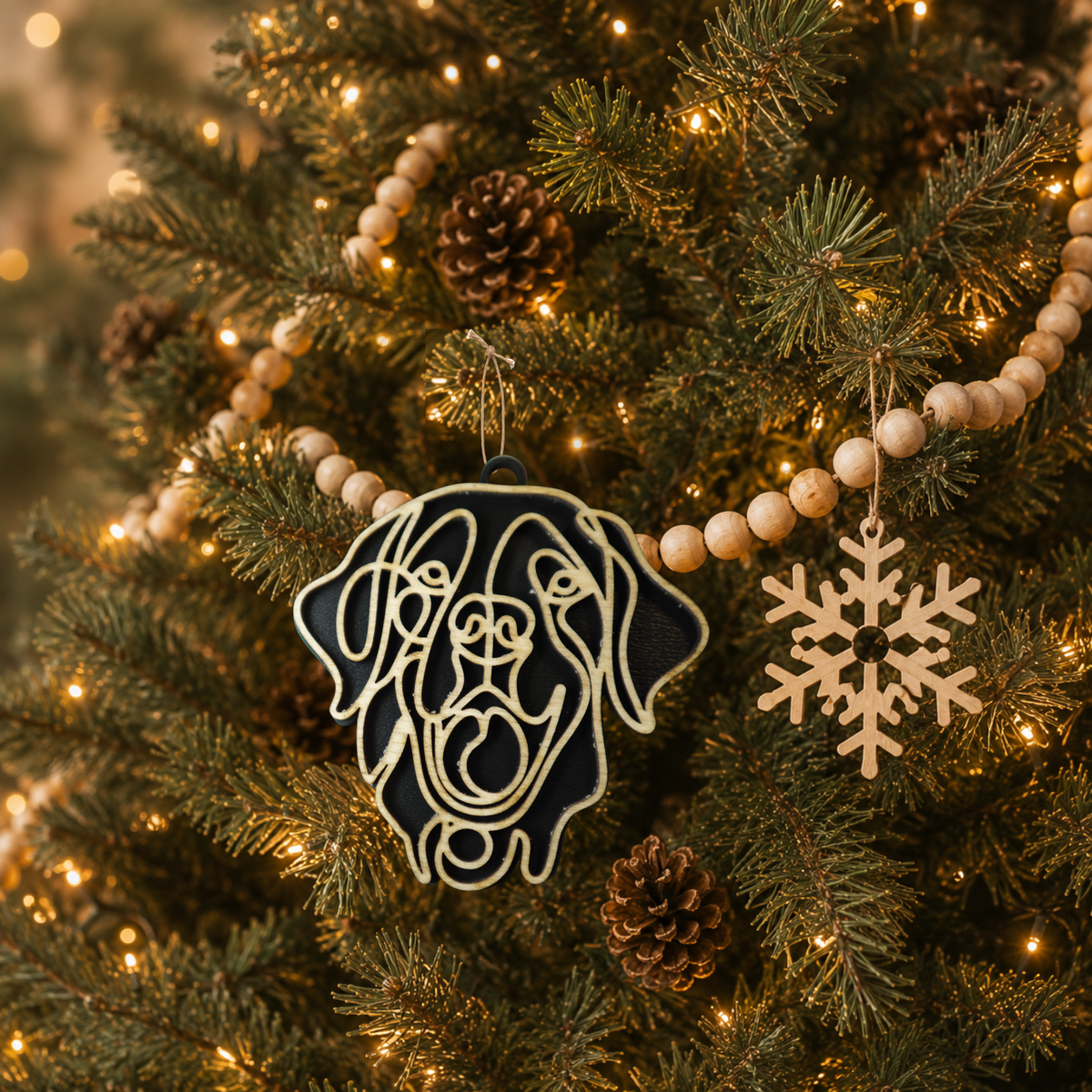 Labrador Retriever Layered Wood Keepsake | Dog Ornament, Car Charm & Dog Lover Gift