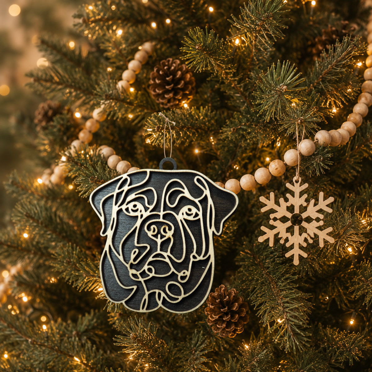 Rottweiler Layered Wood Keepsake | Dog Ornament, Car Charm & Dog Lover Gift
