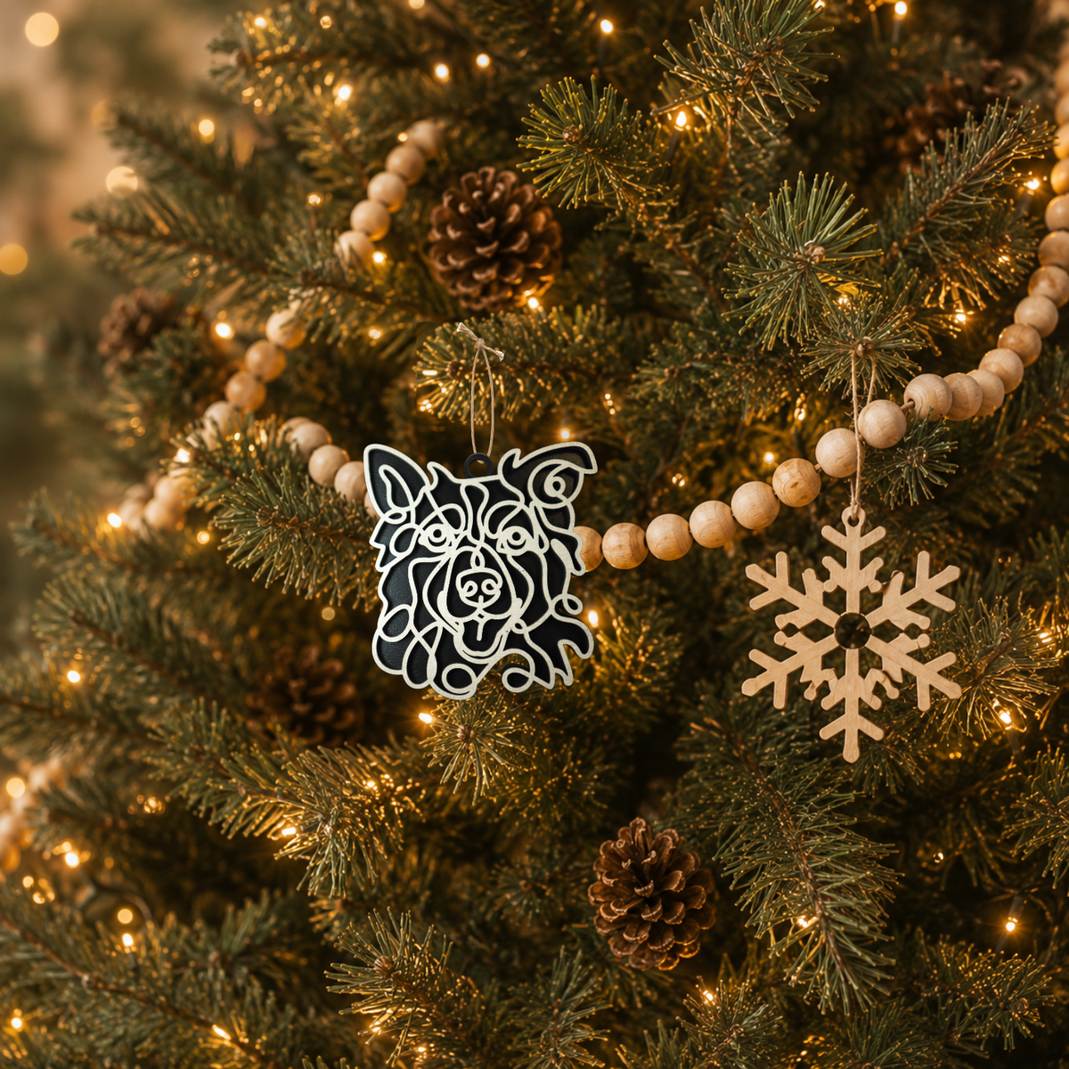 Border Collie Gifts | Wood Ornament, Bag Tag & Car Charm