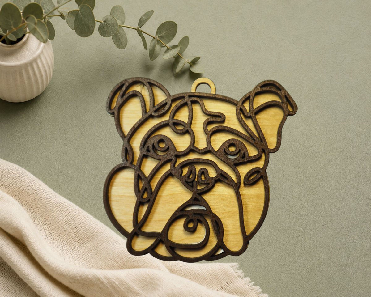French Bulldog Layered Wood Keepsake | Dog Ornament, Car Charm & Dog Lover Gift