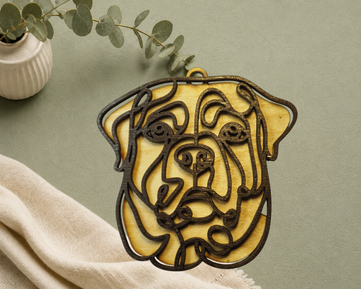 Rottweiler Layered Wood Keepsake | Dog Ornament, Car Charm & Dog Lover Gift