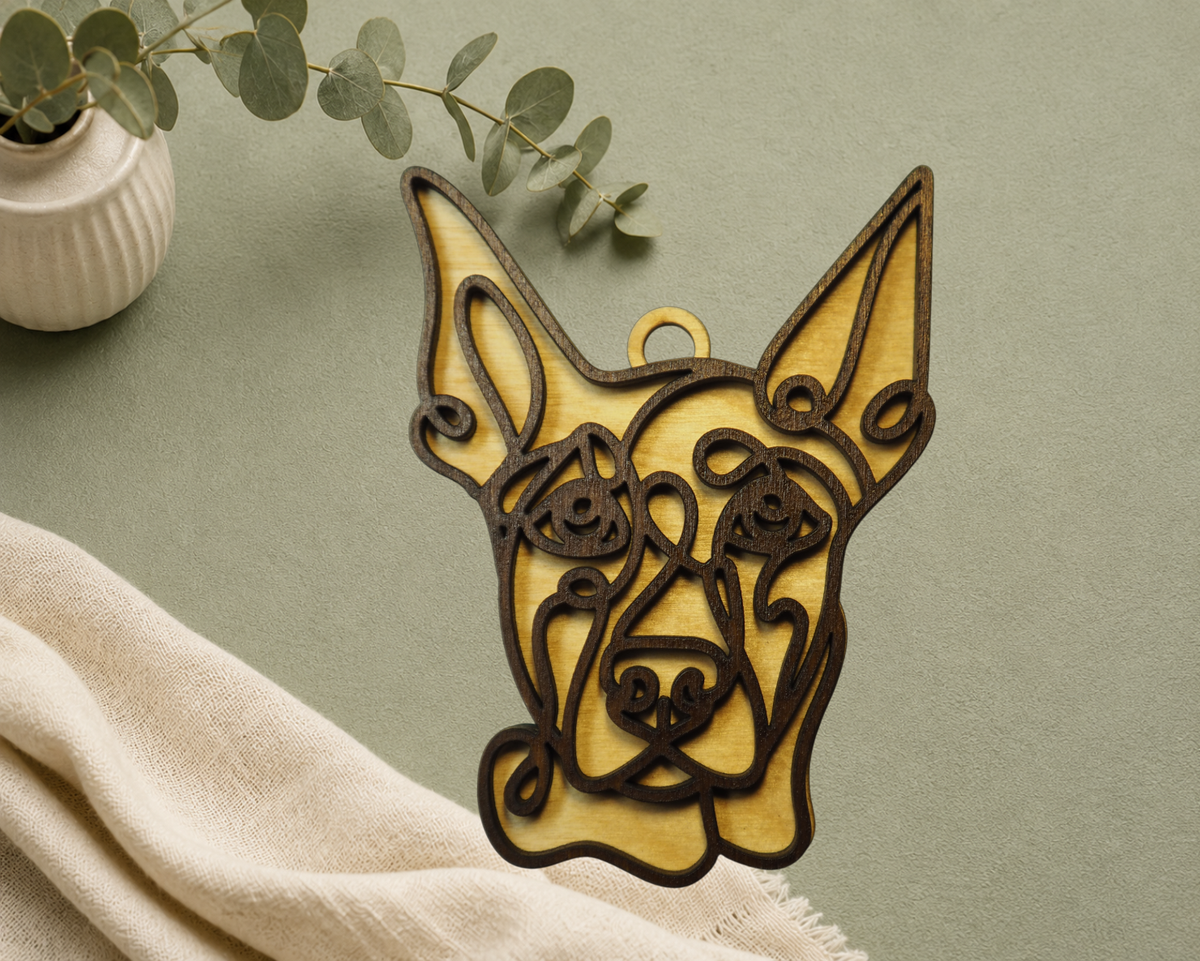 Doberman Pinscher Layered Wood Keepsake | Dog Ornament, Car Charm & Dog Lover Gift