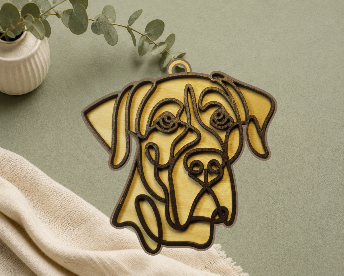 Great Dane Layered Wood Keepsake | Dog Ornament, Car Charm & Dog Lover Gift