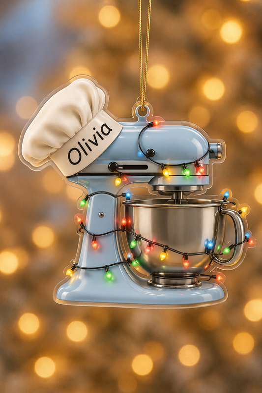 Acrylic Mixer Ornament – UV Printed Kitchen Charm (Car Mirror Charm, Suncatcher, Zipper Pull)
