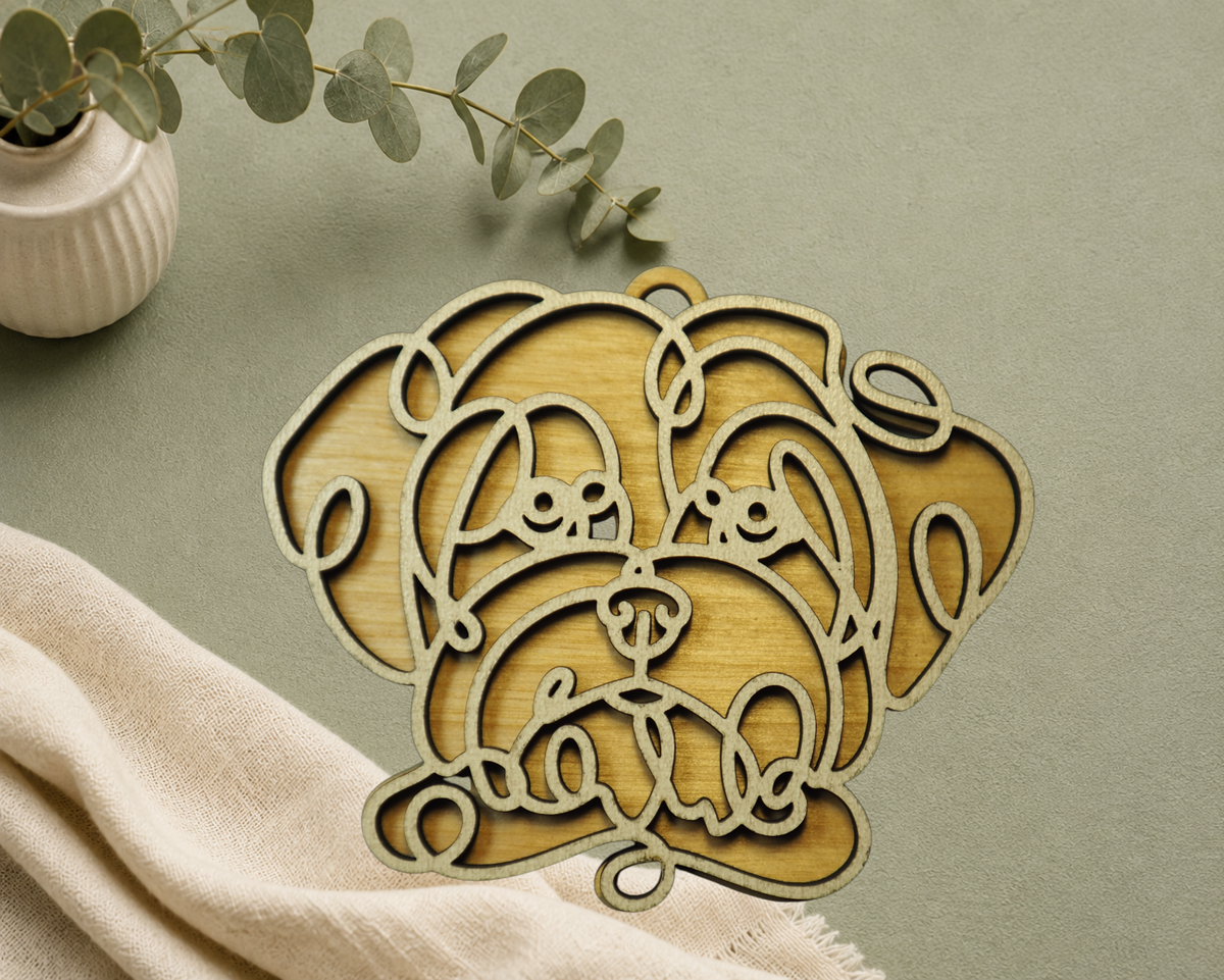 Pomeranian Layered Wood Keepsake | Dog Ornament, Car Charm & Dog Lover Gift